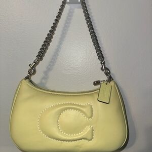 Coach Teri Bag - Pale Yellow/Green (Two-tone) Quilted Puffy Leather Shoulder Bag
